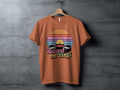 Raised on Vinyl Graphic T-Shirt for Music Lovers