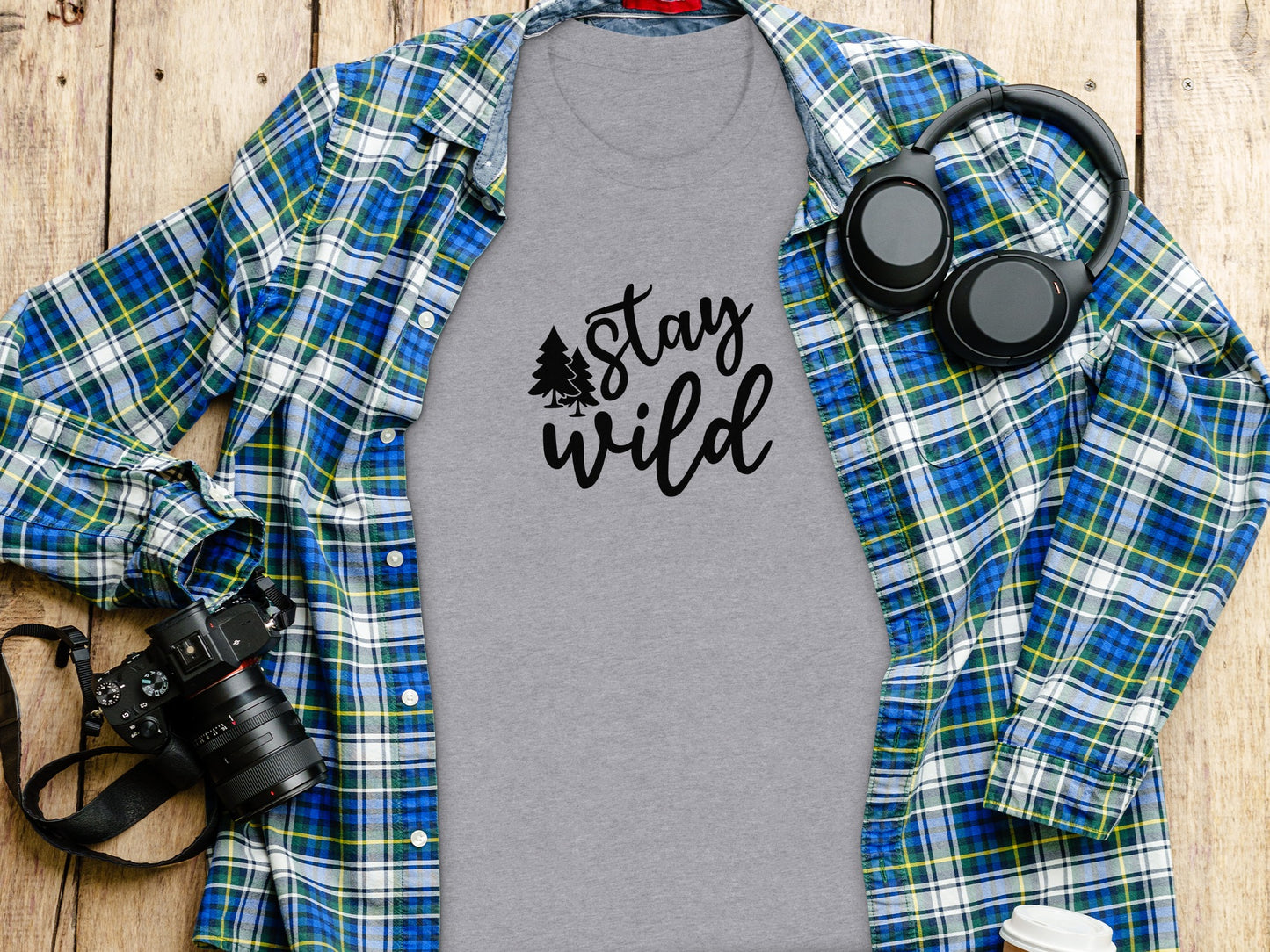 Stay Wild Forest Design Great Outdoors Adventure T-Shirt T-Shirt - Outdoor & Adventure Collection - Mile Marker 16 Gear by Cloud 16 Clothing Co.