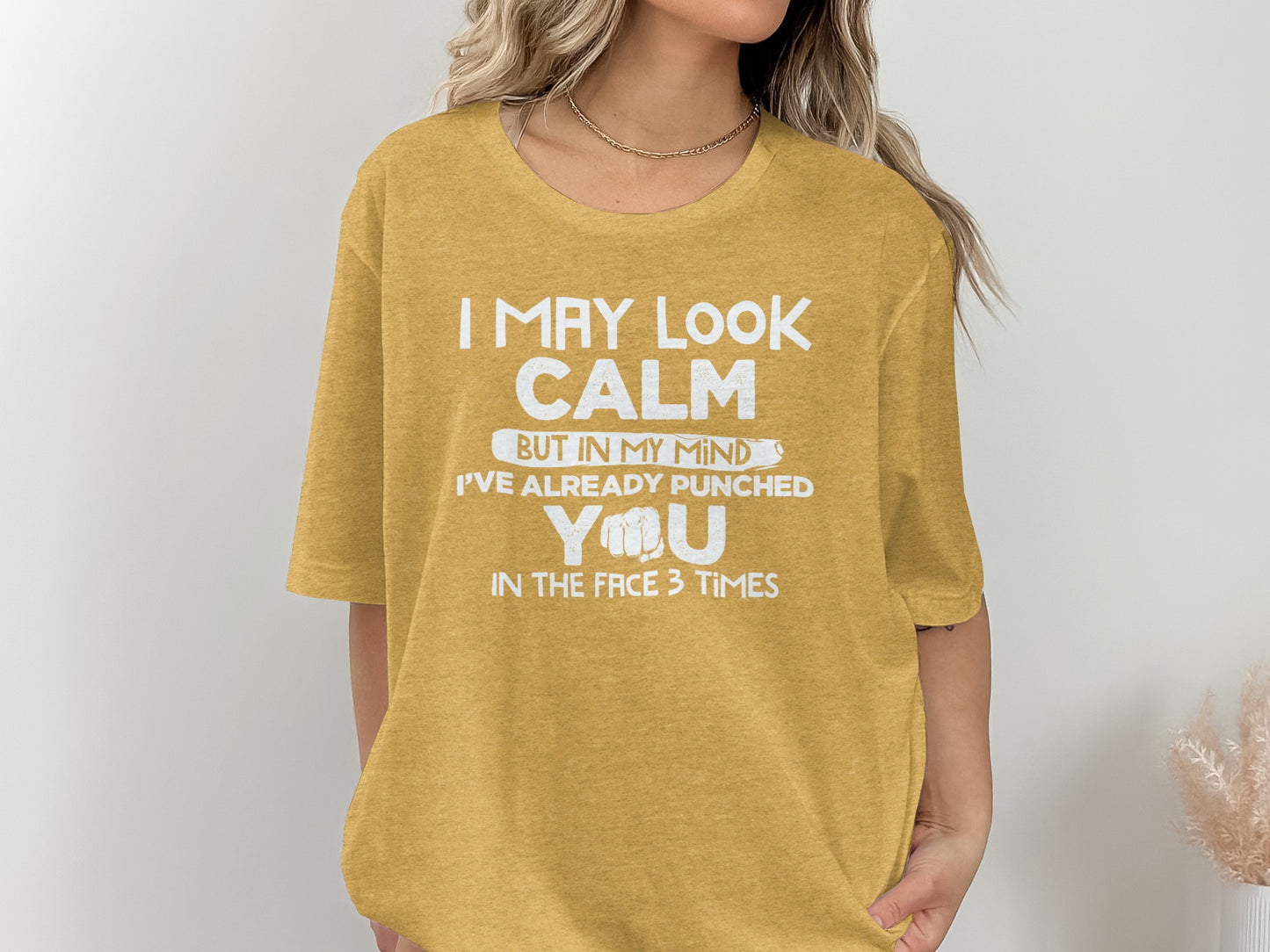 I May Look Calm Already Punched You 3 Times T-Shirt
