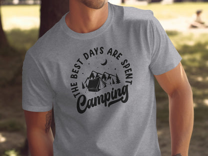 The Best Days Are Spent Camping Graphic Print T-Shirt T-Shirt - Outdoor & Adventure Collection - Mile Marker 16 Gear by Cloud 16 Clothing Co.