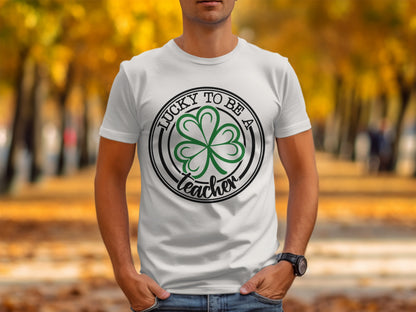 Lucky to Be a Teacher Clover Graphic Tee