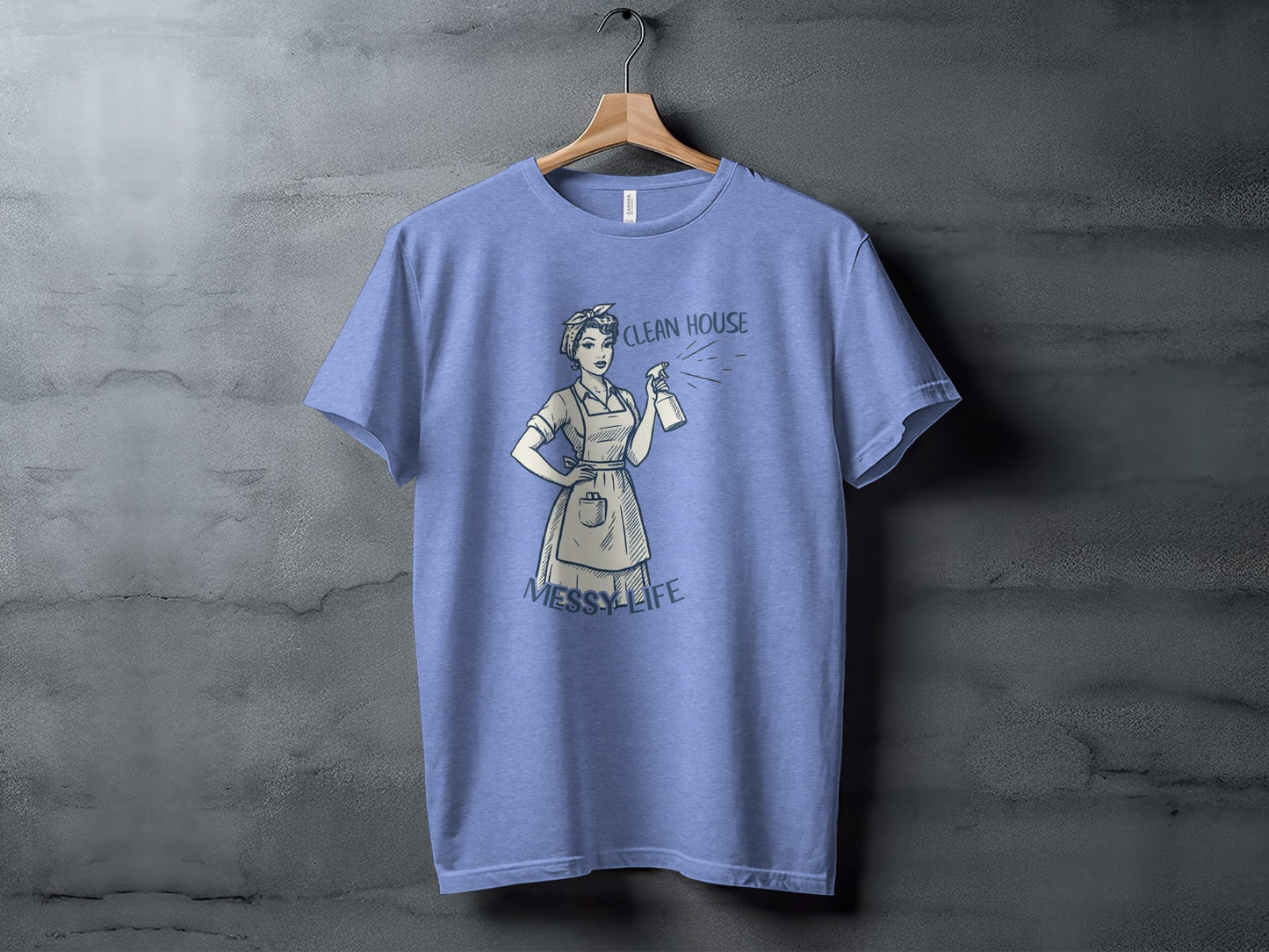 Clean House Messy Life Retro Design T-shirt
