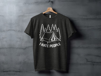 Introvert Camping Vacation Nature Tent and Hate People T-Shirt T-Shirt - Outdoor & Adventure Collection - Mile Marker 16 Gear by Cloud 16 Clothing Co.