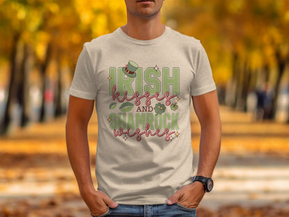 Irish Kisses and Shamrock Wishes Graphic Shirt