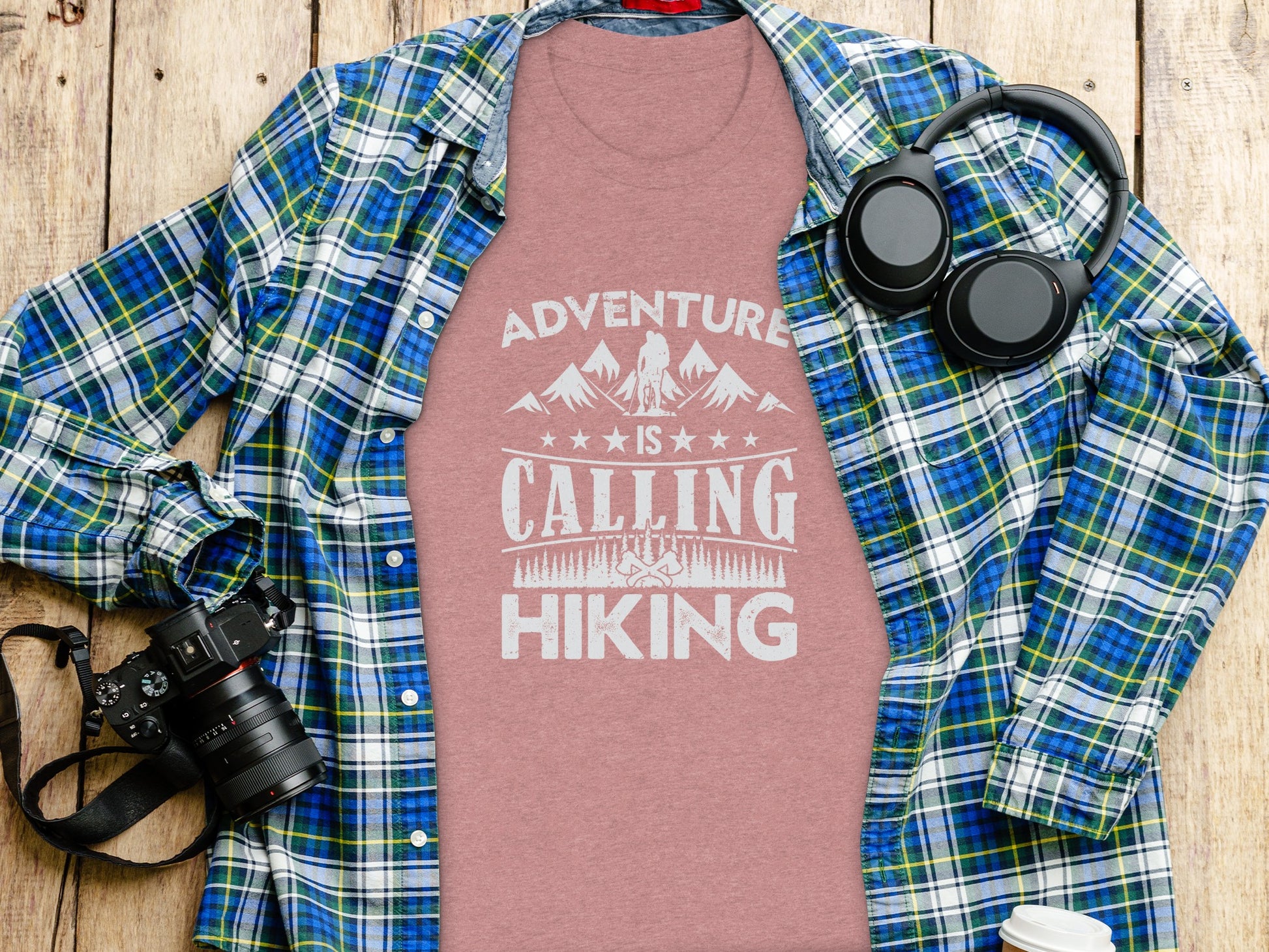 Adventure Is Calling Hiking Graphic Design T-Shirt T-Shirt - Outdoor & Adventure Collection - Mile Marker 16 Gear by Cloud 16 Clothing Co.