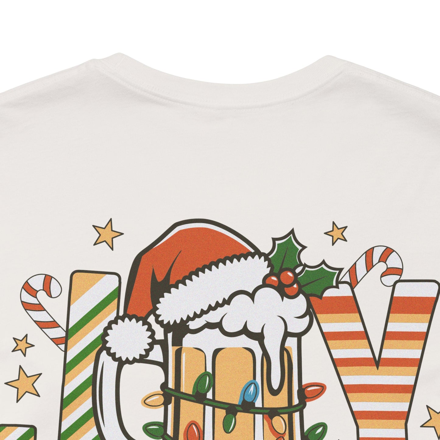 Scrappy Malone's Bar Christmas Tee — "Joy" Beer Mug Holiday Shirt