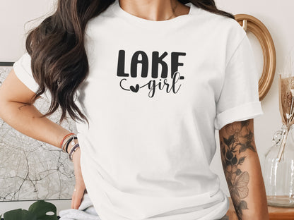 Lake Heart Girl Graphic Summer Vacation Outfit T-Shirt T-Shirt - Outdoor & Adventure Collection - Mile Marker 16 Gear by Cloud 16 Clothing Co.