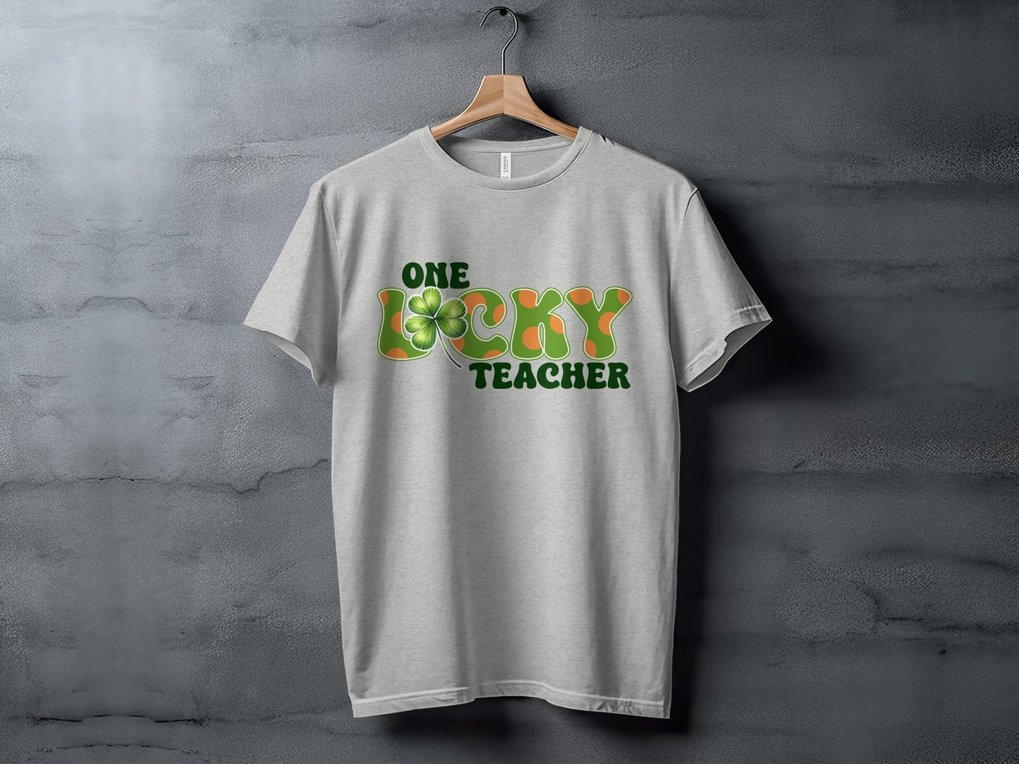 One Lucky Teacher Clover Graphic T-shirt Product