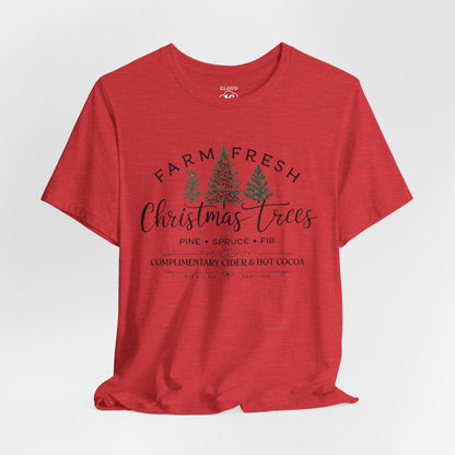 Farm Fresh Christmas Trees Unisex T-Shirt | Festive Holiday Tee
