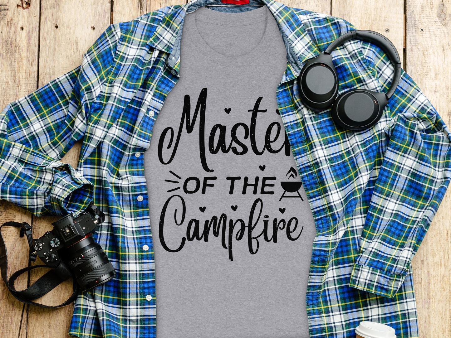 Master of The Campfire Design With Hearts T-Shirt T-Shirt - Outdoor & Adventure Collection - Mile Marker 16 Gear by Cloud 16 Clothing Co.