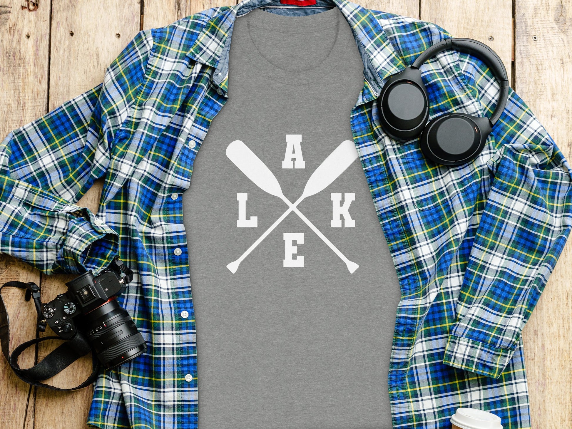 A Lake With Paddle Outdoors Adventure Summer Vacation T-Shirt T-Shirt - Outdoor & Adventure Collection - Mile Marker 16 Gear by Cloud 16 Clothing Co.