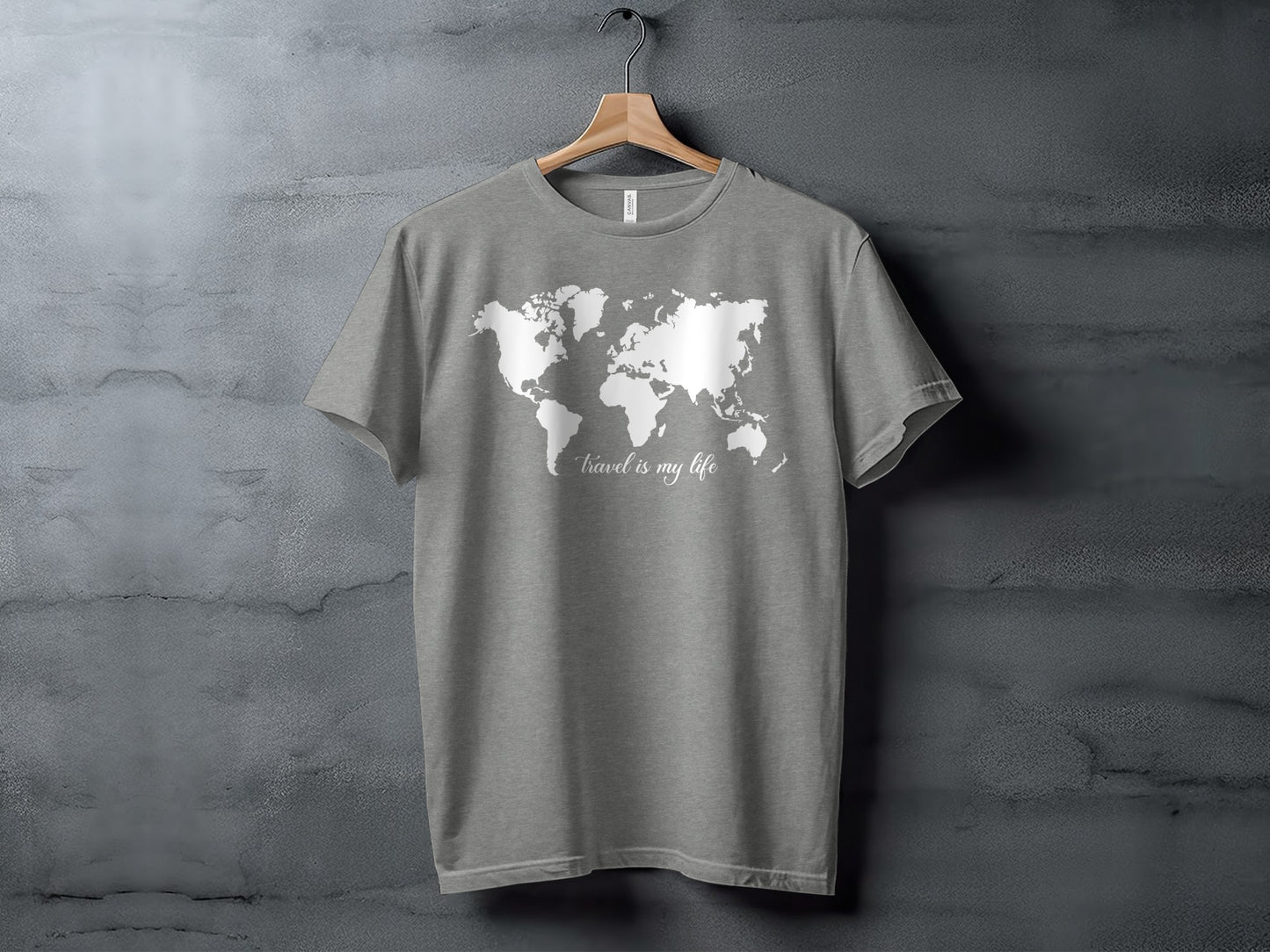 World Map Travel is My Life Graphic Design T-Shirt T-Shirt - Outdoor & Adventure Collection - Mile Marker 16 Gear by Cloud 16 Clothing Co.