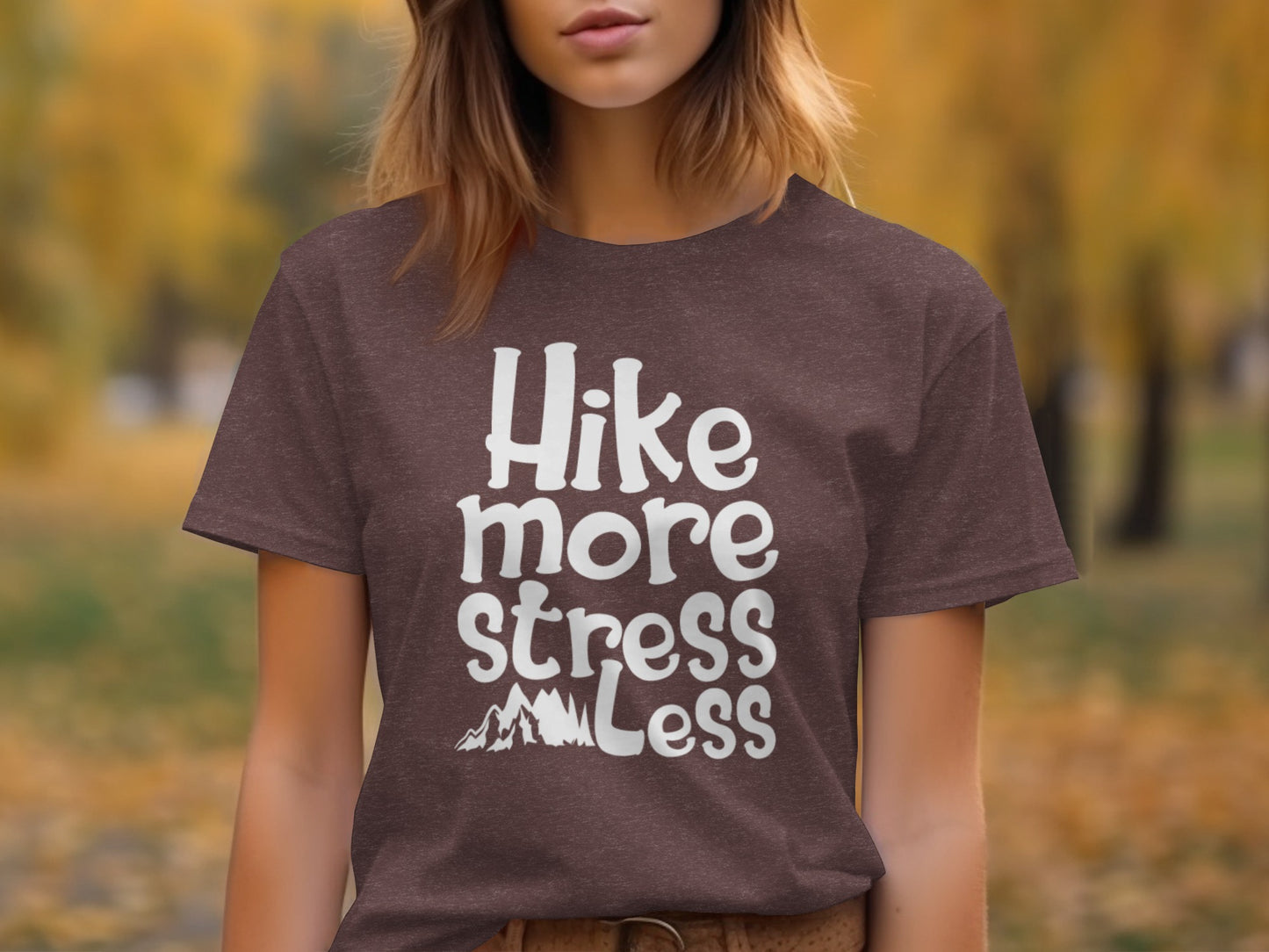 Hike More Stress Less Outdoor Adventure Design T-Shirt T-Shirt - Outdoor & Adventure Collection - Mile Marker 16 Gear by Cloud 16 Clothing Co.