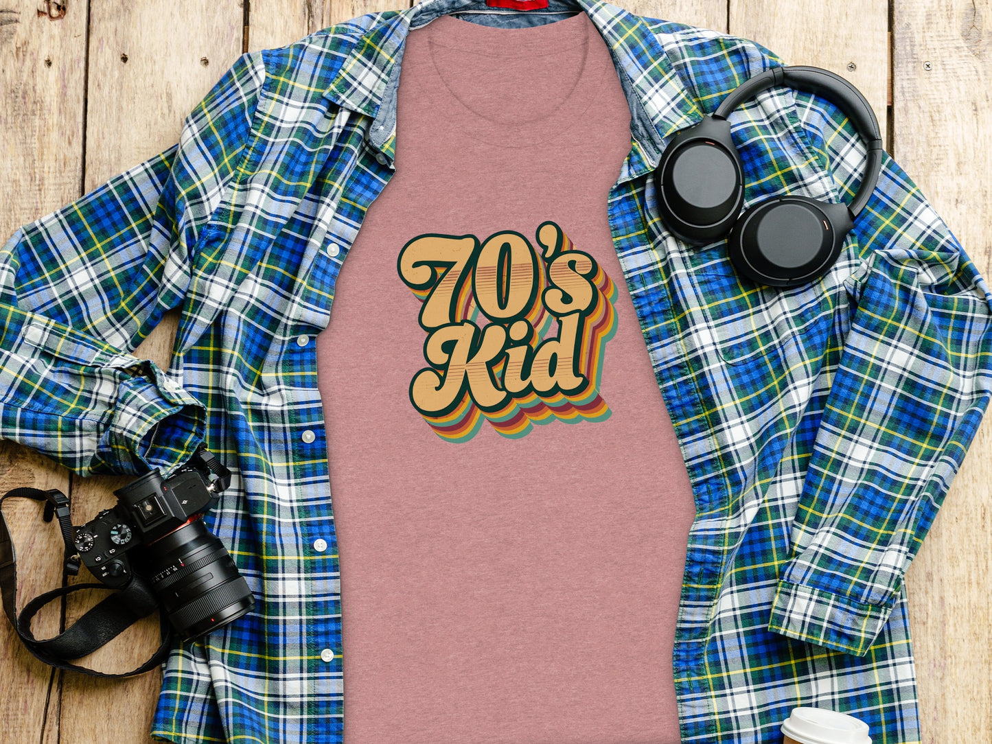 70's Kid Retro Graphic Tee Shirt Nostalgic Product