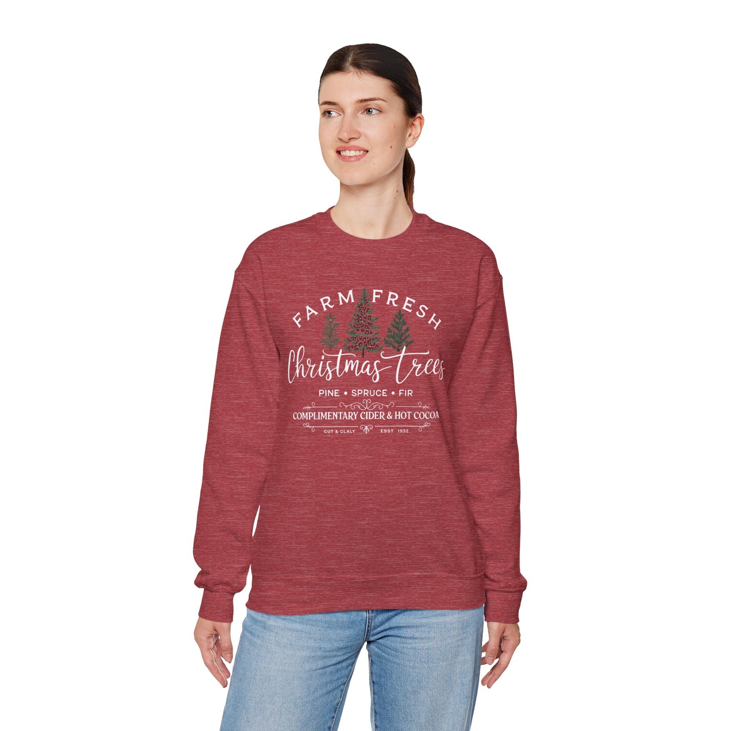 Farm Fresh Christmas Trees Crewneck Sweatshirt