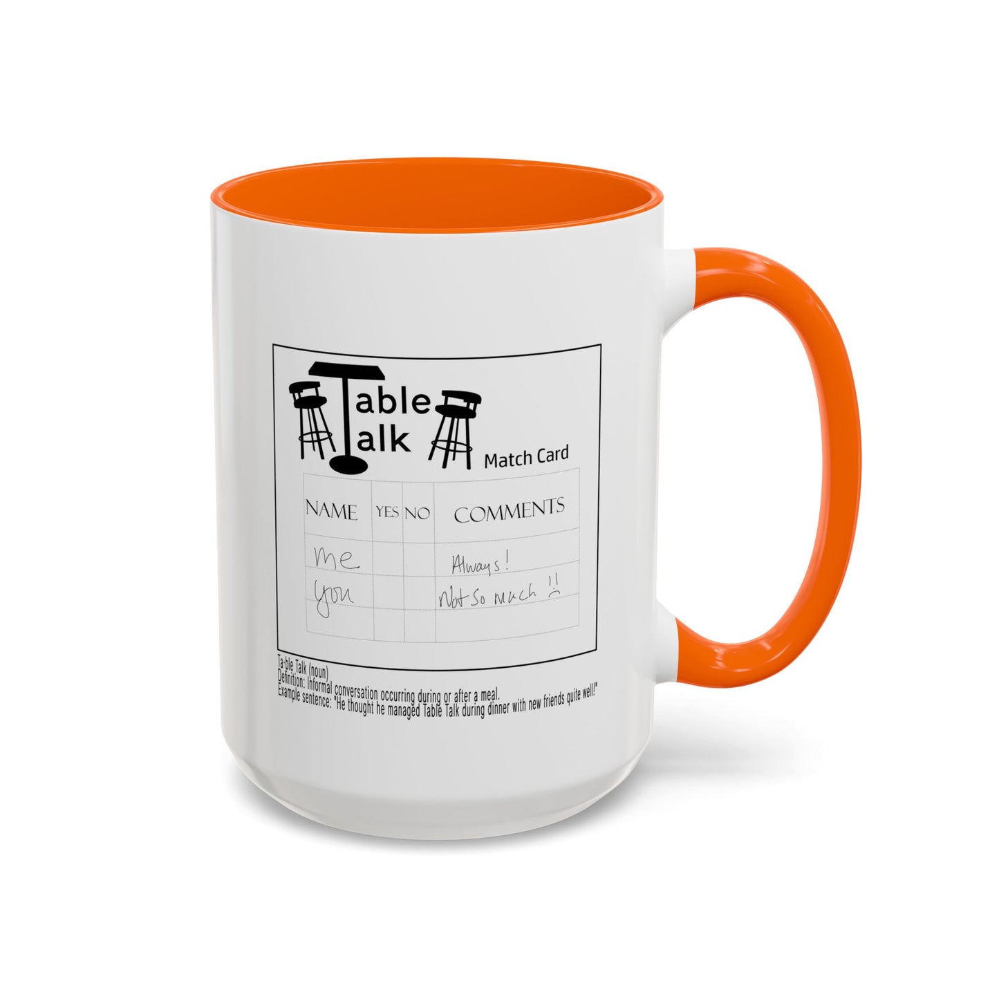 Table Talk Mug — Coffee Cup with Logo &  Match Card