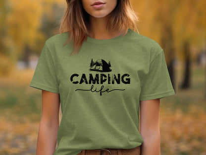 Camping Life Design Outdoors Nature Adventure Tent T-Shirt T-Shirt - Outdoor & Adventure Collection - Mile Marker 16 Gear by Cloud 16 Clothing Co.
