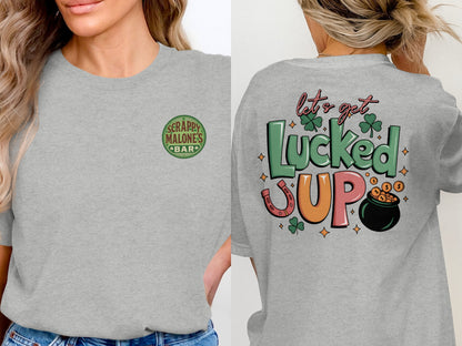Scrappy Malone's Bar Art, Irish Bar Sign, Shamrock Clover Design, Irish Pub Decor T-Shirt - Scrappy Malone's Bar 100-Proof Humor - Cloud 16 Clothing Co.