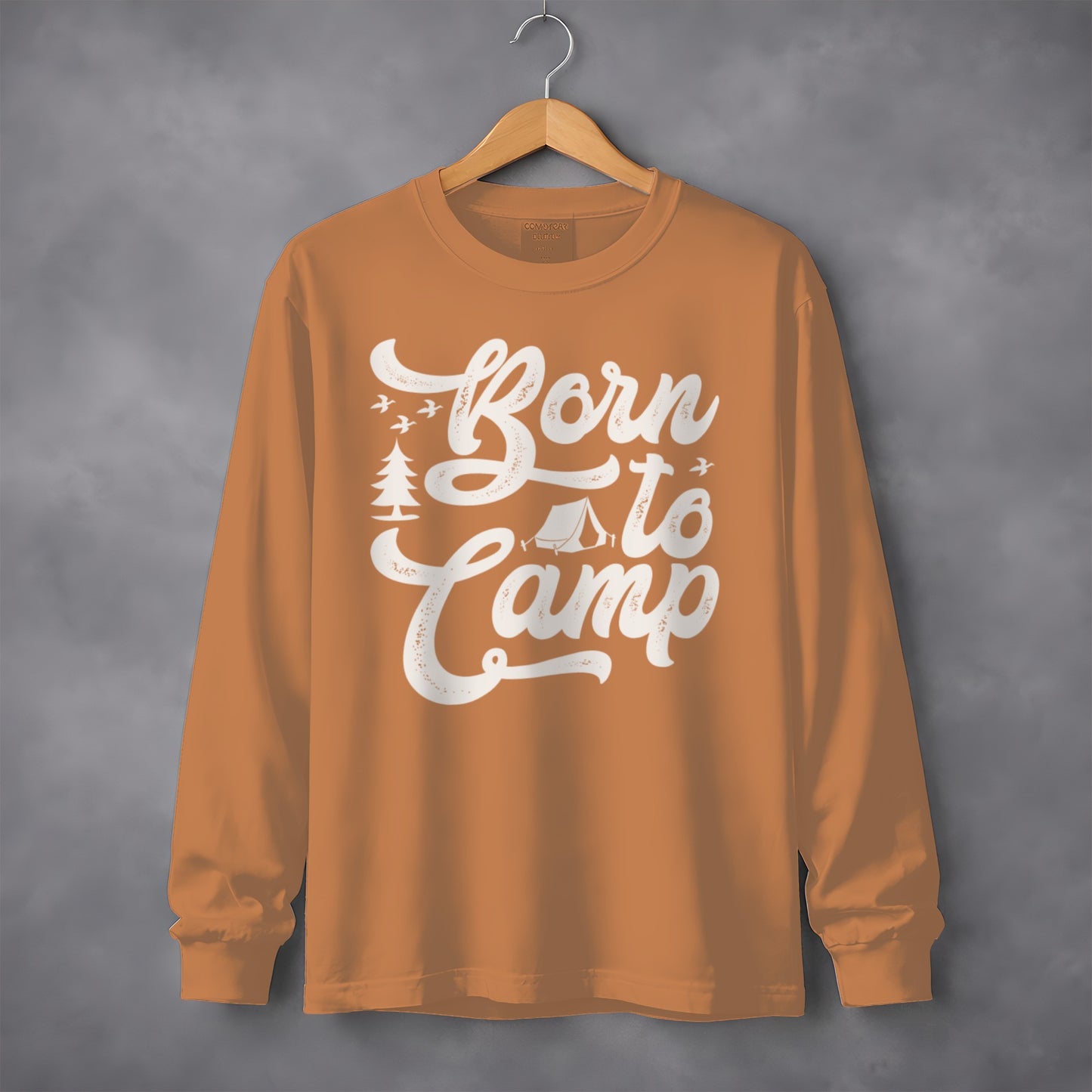 Born to Camp Printed Long Sleeve Shirt
