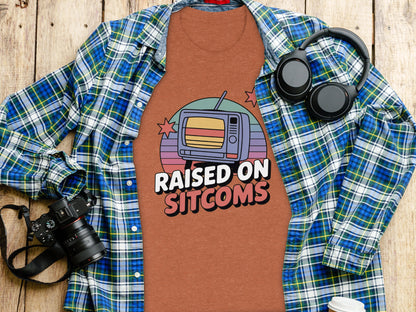 Retro Raised On Sitcoms Graphic Shirt for TV Lovers