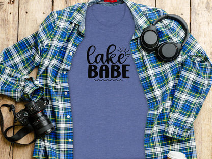 Lake Babe with Sun Design Fun Summer Vacation T-Shirt T-Shirt - Outdoor & Adventure Collection - Mile Marker 16 Gear by Cloud 16 Clothing Co.
