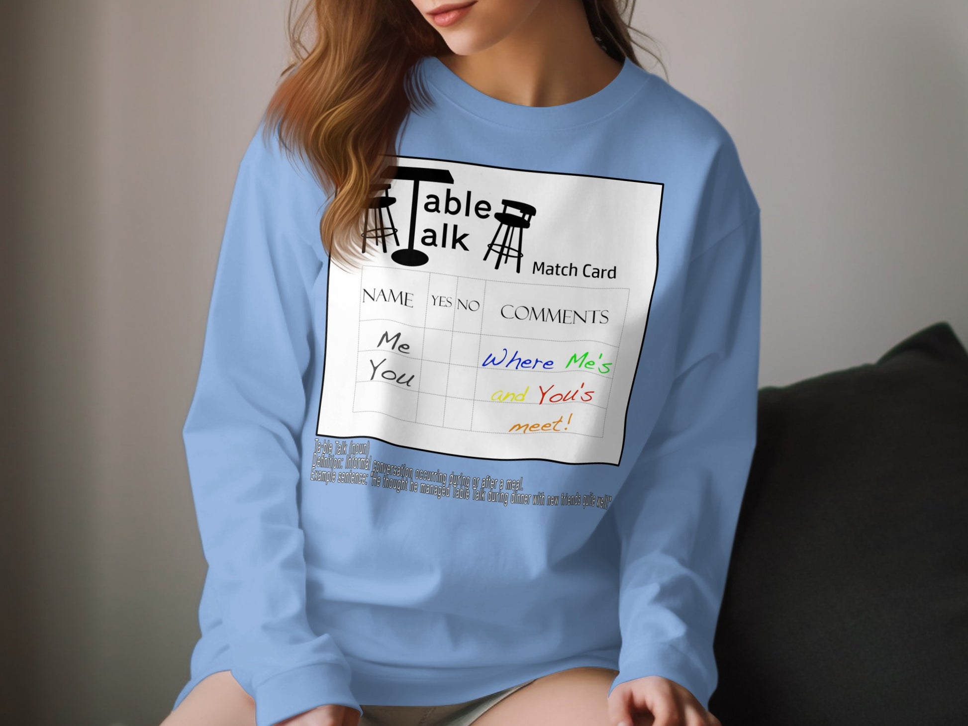 Table Talk Match Card Graphic Long Sleeve Shirt