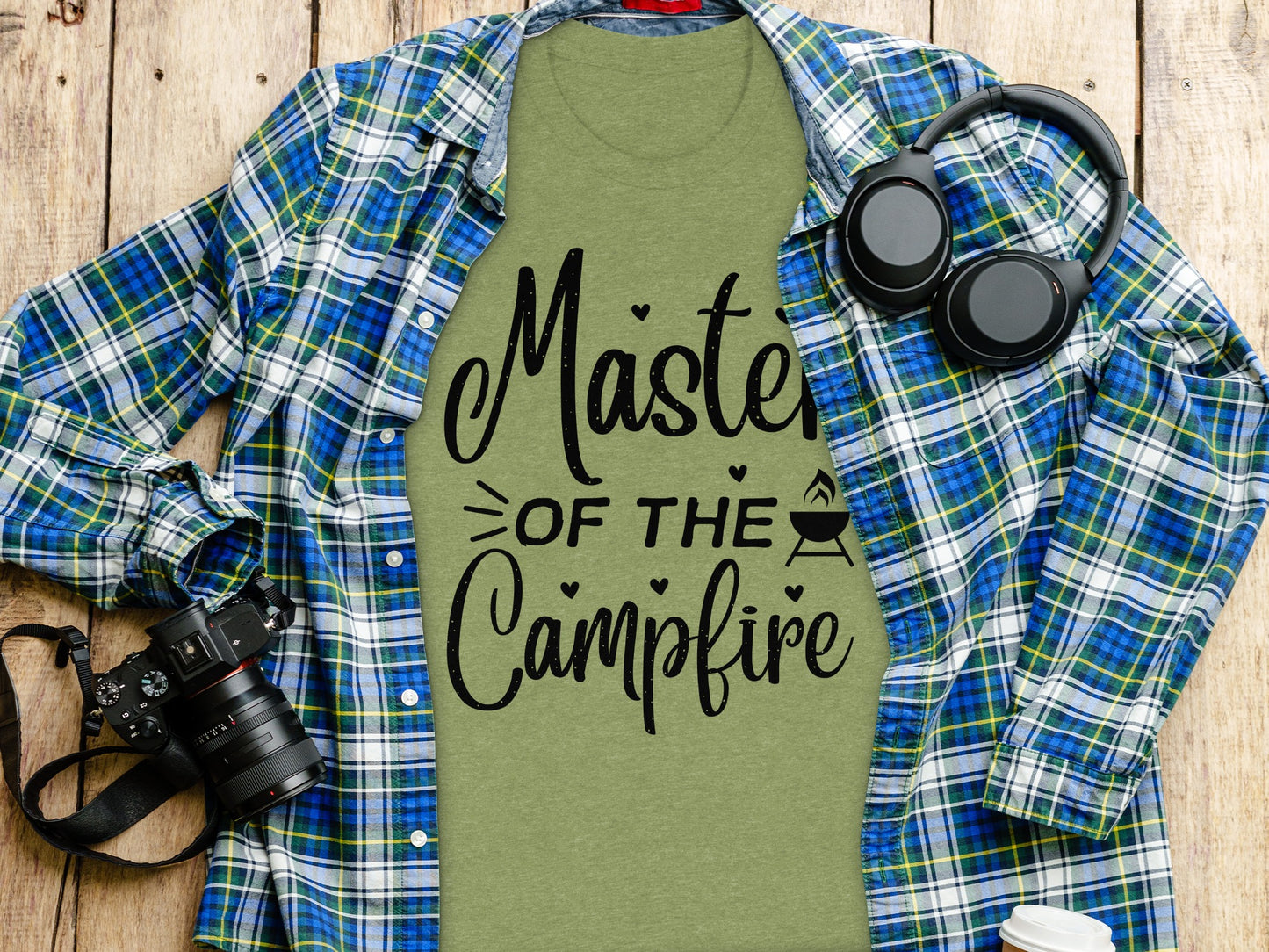 Master of The Campfire Design With Hearts T-Shirt T-Shirt - Outdoor & Adventure Collection - Mile Marker 16 Gear by Cloud 16 Clothing Co.