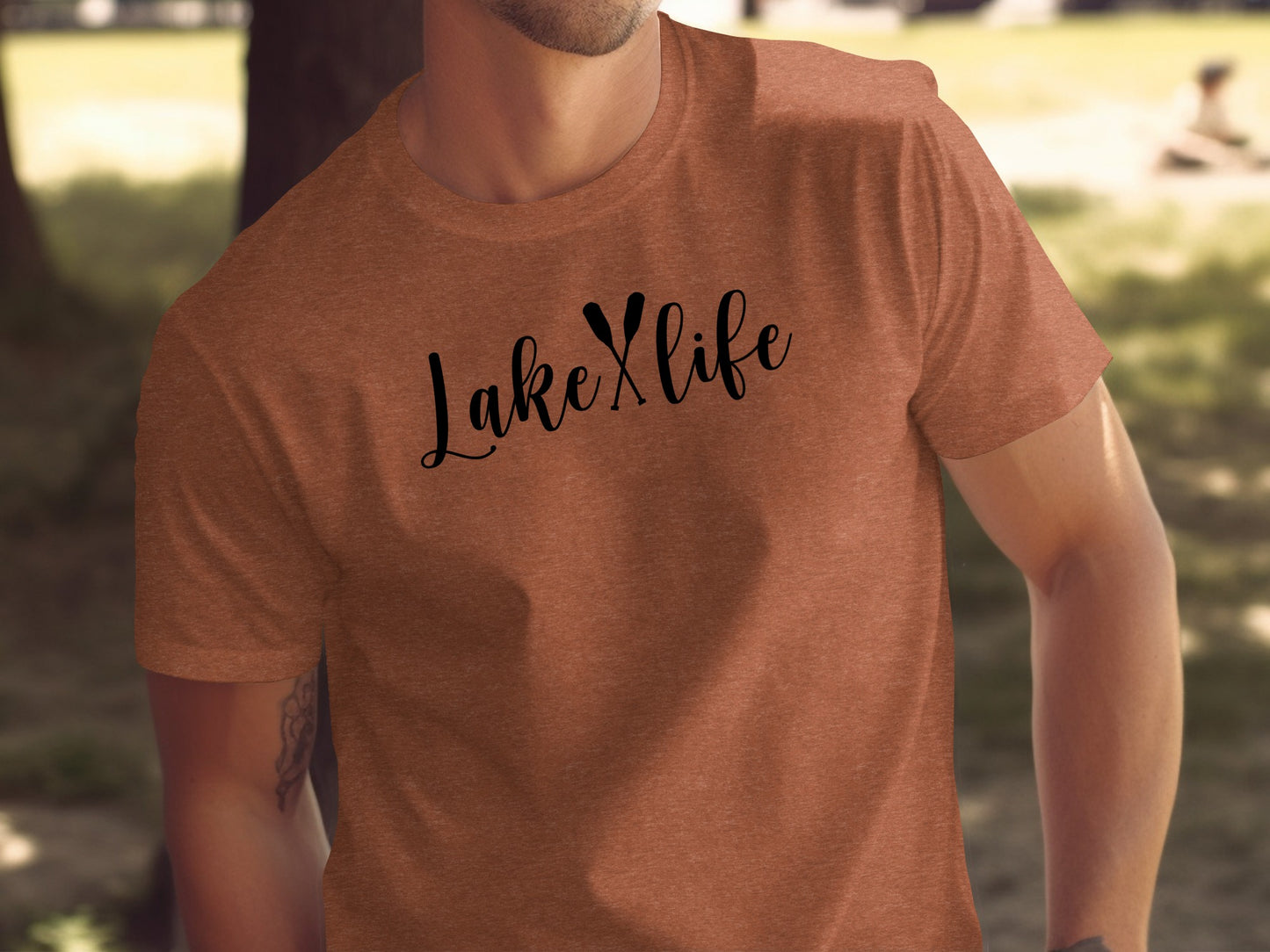Lake With Crossed Paddles Graphic Design Lake Life T-Shirt T-Shirt - Outdoor & Adventure Collection - Mile Marker 16 Gear by Cloud 16 Clothing Co.