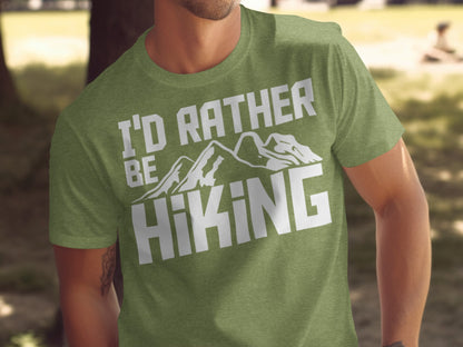 I Would Rather Be Hiking Mountains Graphic Design T-Shirt T-Shirt - Outdoor & Adventure Collection - Mile Marker 16 Gear by Cloud 16 Clothing Co.
