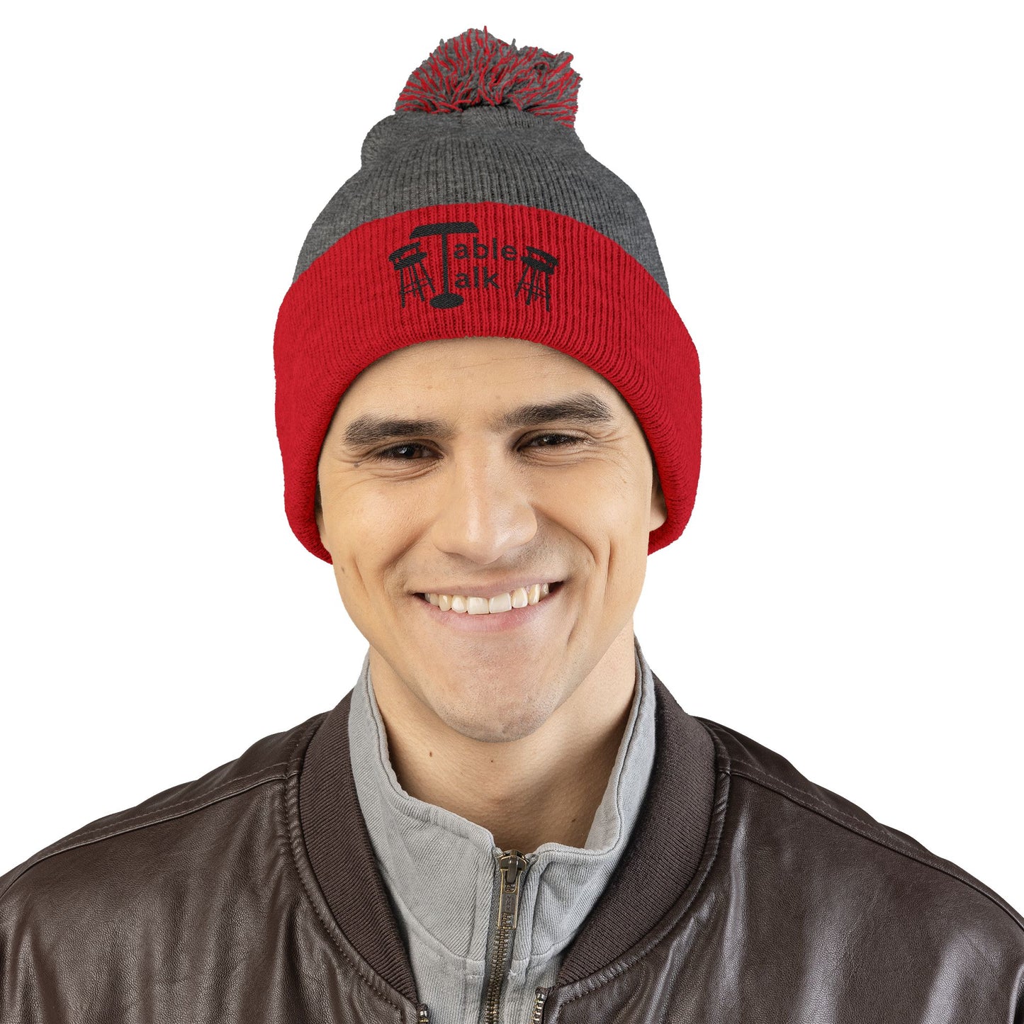 Table Talk Logo Embroidered Pom-Pom Knit Cap