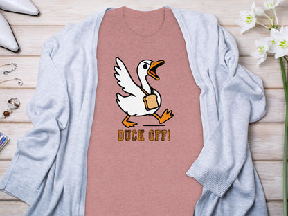 Duck Off Cute White Duck Graphic Tee Shirt