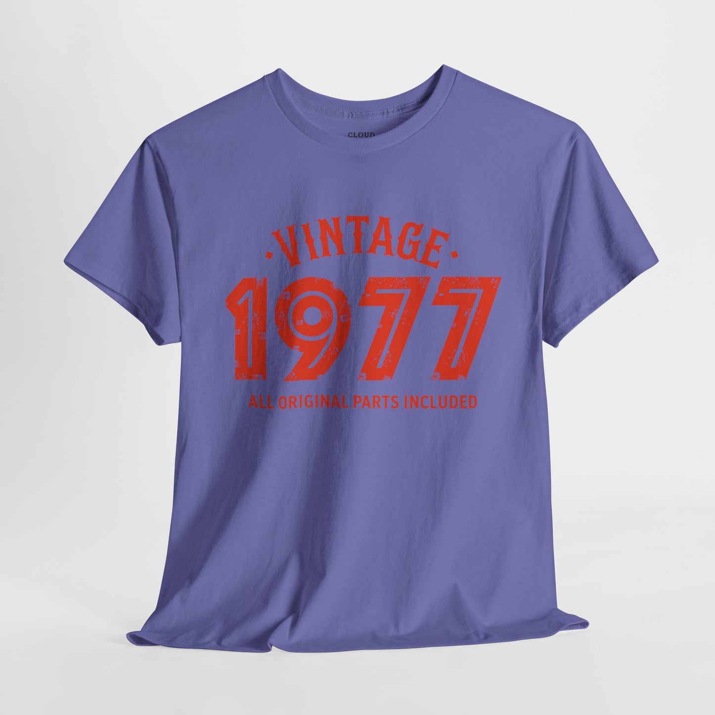 Vintage 1977 T-Shirt - Premium Unisex Heavy Cotton Retro Tee
