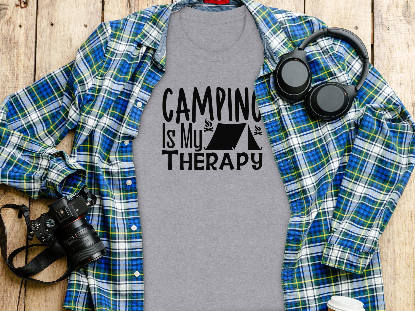 Camping Is My Therapy Tent Campfire Graphic T-Shirt T-Shirt - Outdoor & Adventure Collection - Mile Marker 16 Gear by Cloud 16 Clothing Co.
