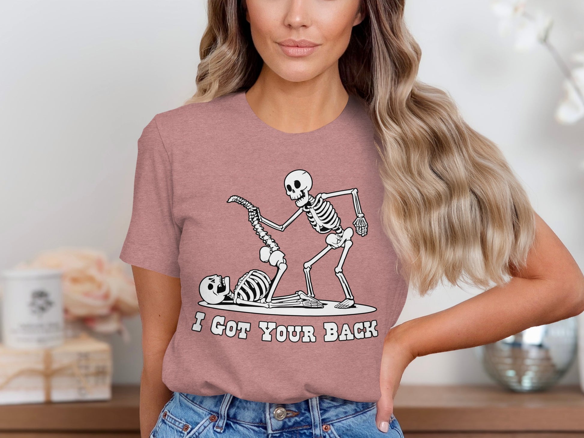 Funny Skeleton I Got Your Back Graphic T-shirt