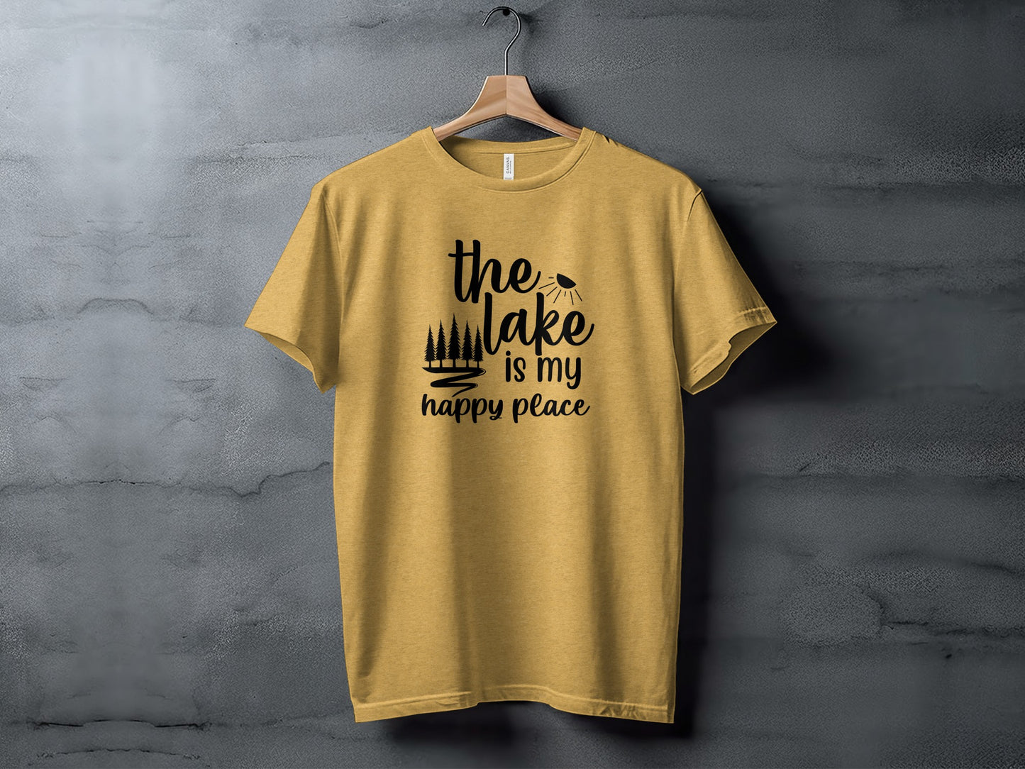 The Lake Is My Happy Place With Trees Graphic T-Shirt T-Shirt - Outdoor & Adventure Collection - Mile Marker 16 Gear by Cloud 16 Clothing Co.