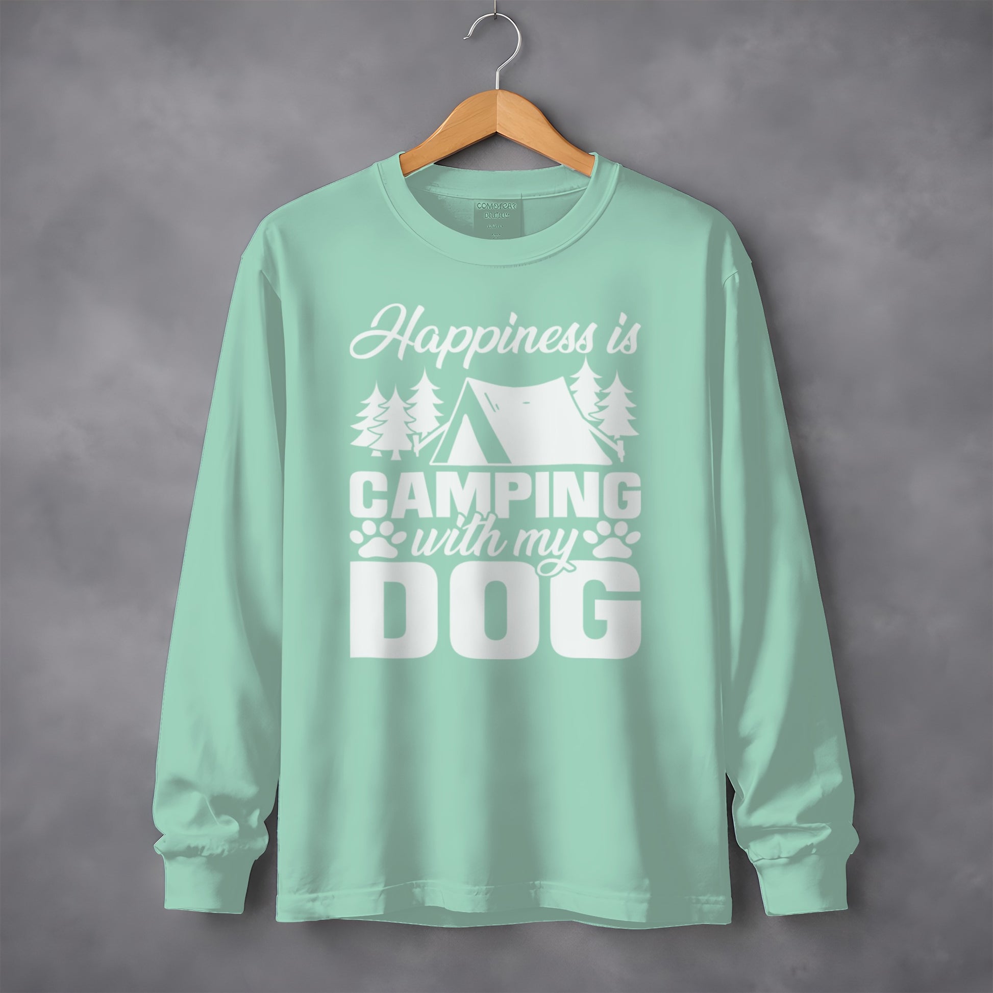 Happiness is Camping With My Dog Long Sleeve Shirt