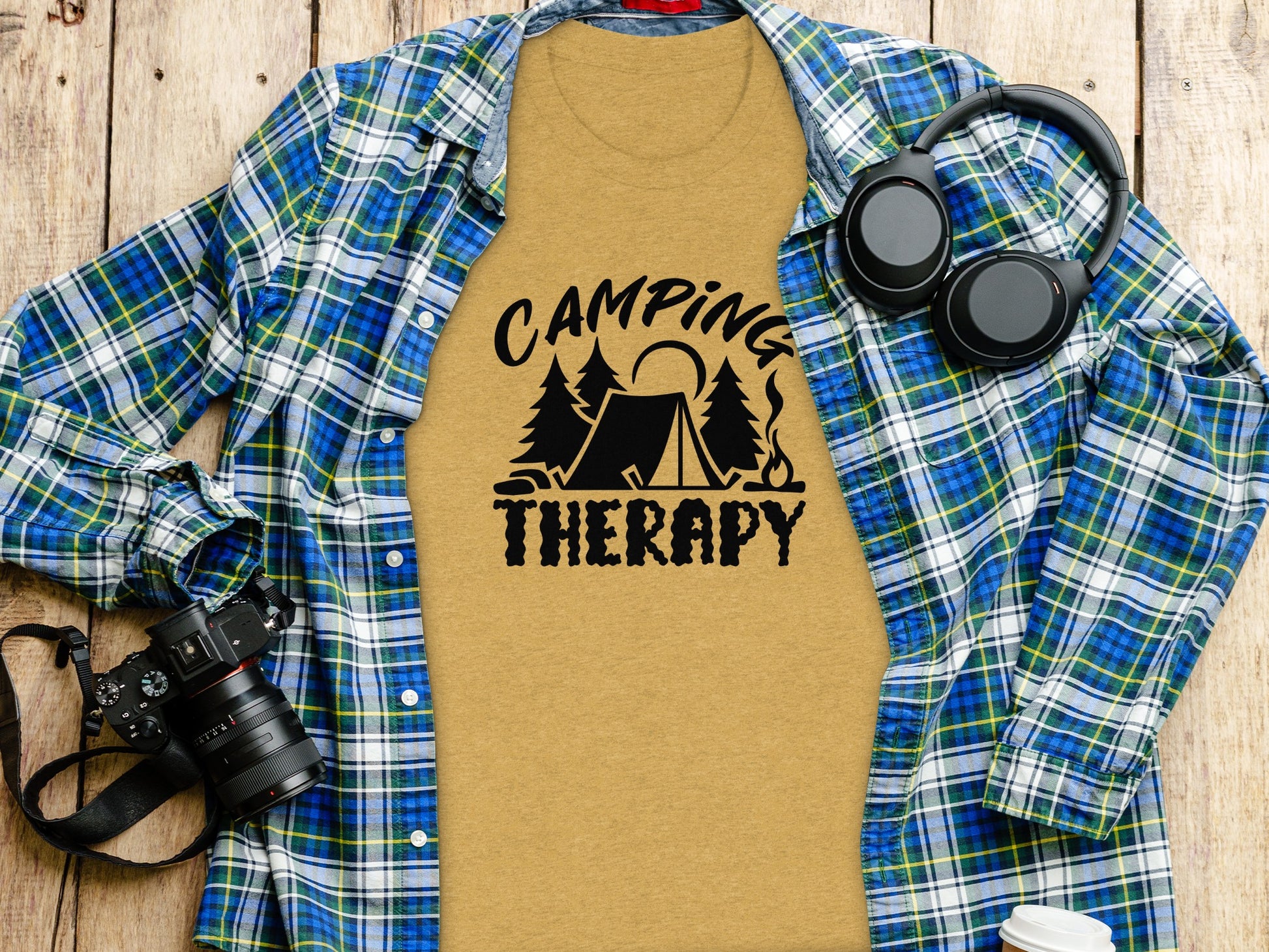 Camping Therapy Nature Adventure Outdoor Camping T-Shirt T-Shirt - Outdoor & Adventure Collection - Mile Marker 16 Gear by Cloud 16 Clothing Co.