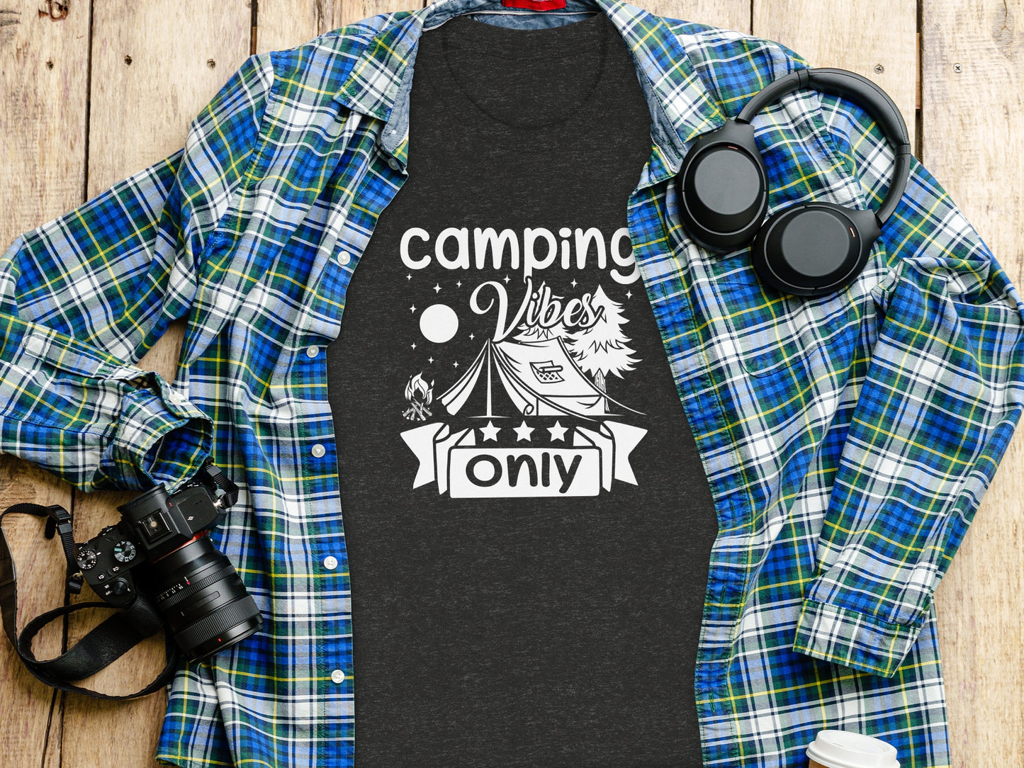 Camping Vibes Only Night Under the Stars T-Shirt T-Shirt - Outdoor & Adventure Collection - Mile Marker 16 Gear by Cloud 16 Clothing Co.