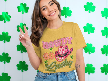 Howdy Go Lucky Cowboy Hat Clover T-Shirt product