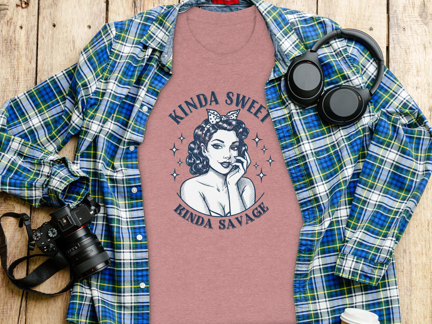 Kinda Sweet Kinda Savage Graphic Tee Shirt Design