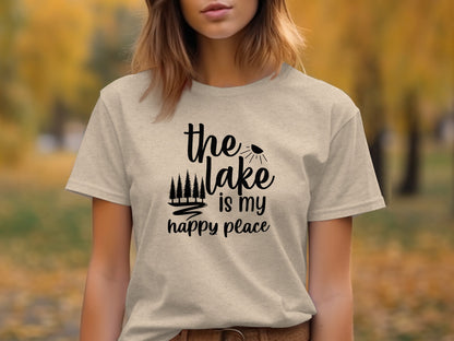 The Lake Is My Happy Place With Trees Graphic T-Shirt T-Shirt - Outdoor & Adventure Collection - Mile Marker 16 Gear by Cloud 16 Clothing Co.