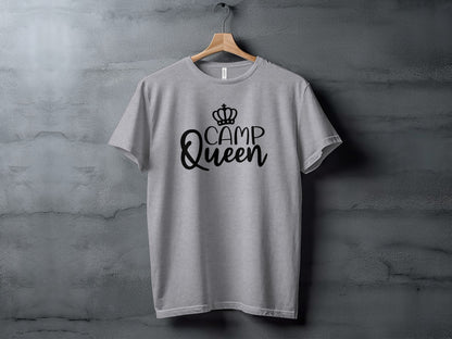 Camp Queen With Crown Graphic Camping Trip Fun T-Shirt T-Shirt - Outdoor & Adventure Collection - Mile Marker 16 Gear by Cloud 16 Clothing Co.