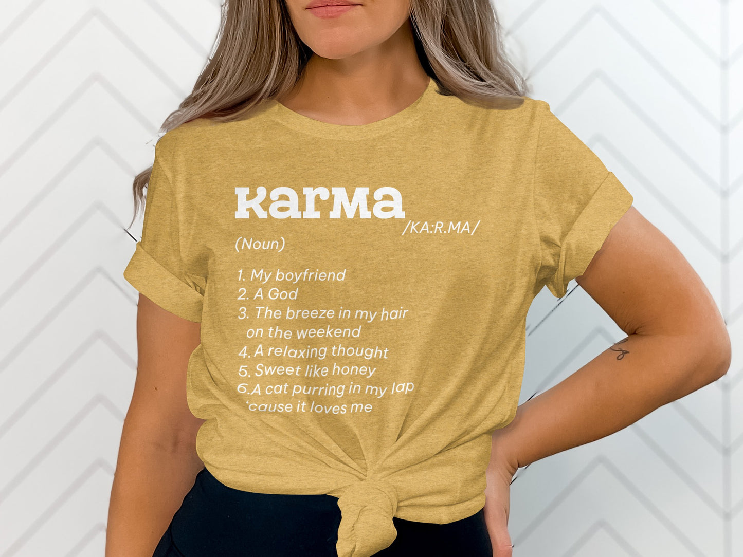 Karma Noun Definition Shirt with Creative Typography Design