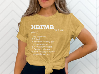 Karma Noun Definition Shirt with Creative Typography Design