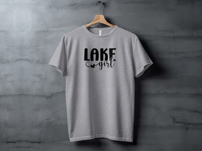 Lake Heart Girl Graphic Summer Vacation Outfit T-Shirt T-Shirt - Outdoor & Adventure Collection - Mile Marker 16 Gear by Cloud 16 Clothing Co.