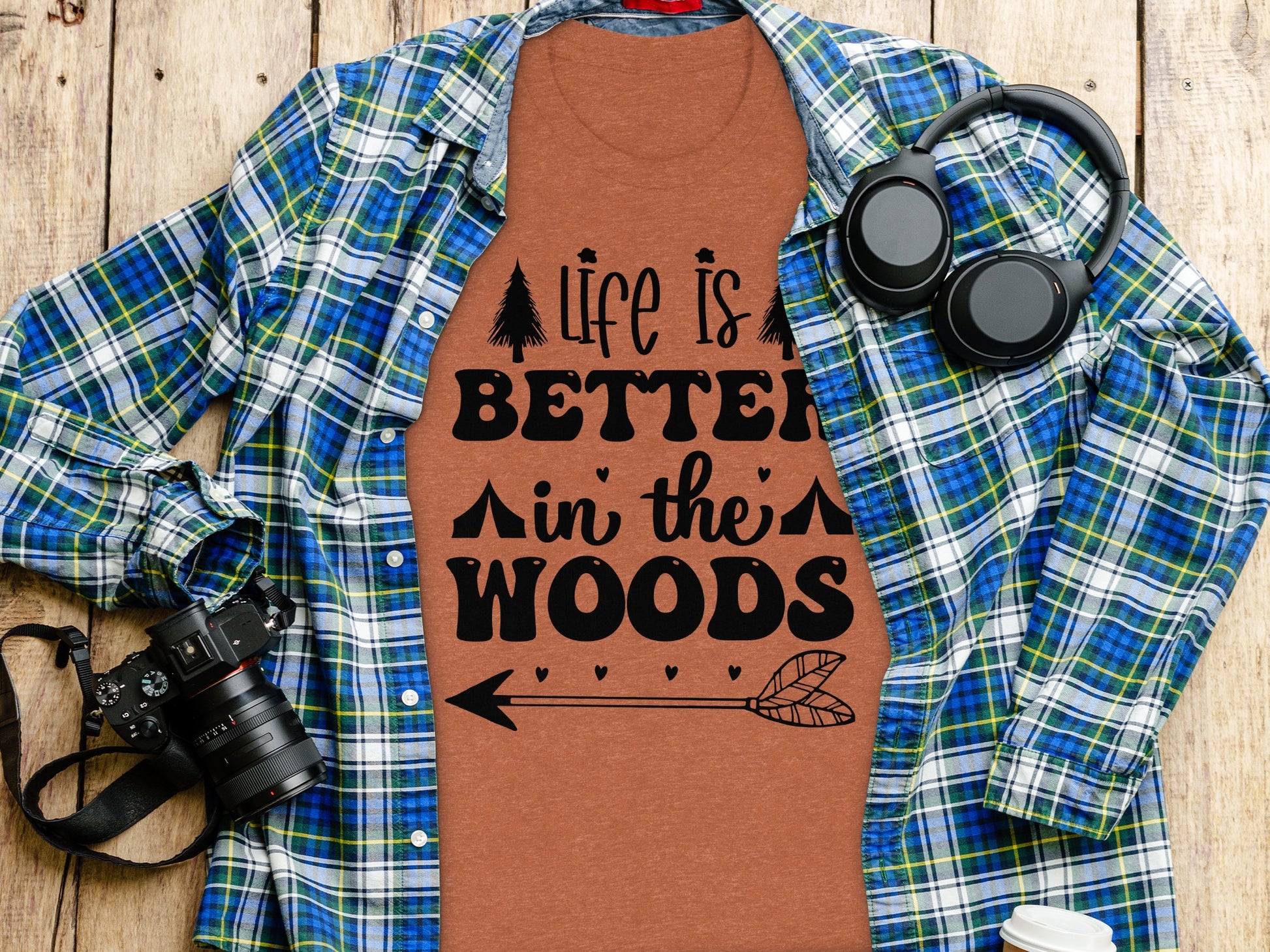 Life Is Better In The Woods With Arrow T-Shirt T-Shirt - Outdoor & Adventure Collection - Mile Marker 16 Gear by Cloud 16 Clothing Co.