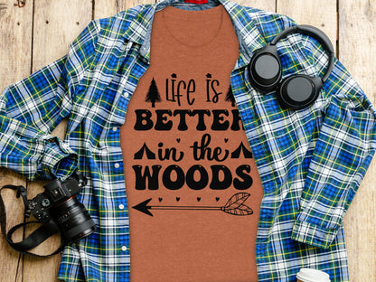 Life Is Better In The Woods With Arrow T-Shirt T-Shirt - Outdoor & Adventure Collection - Mile Marker 16 Gear by Cloud 16 Clothing Co.