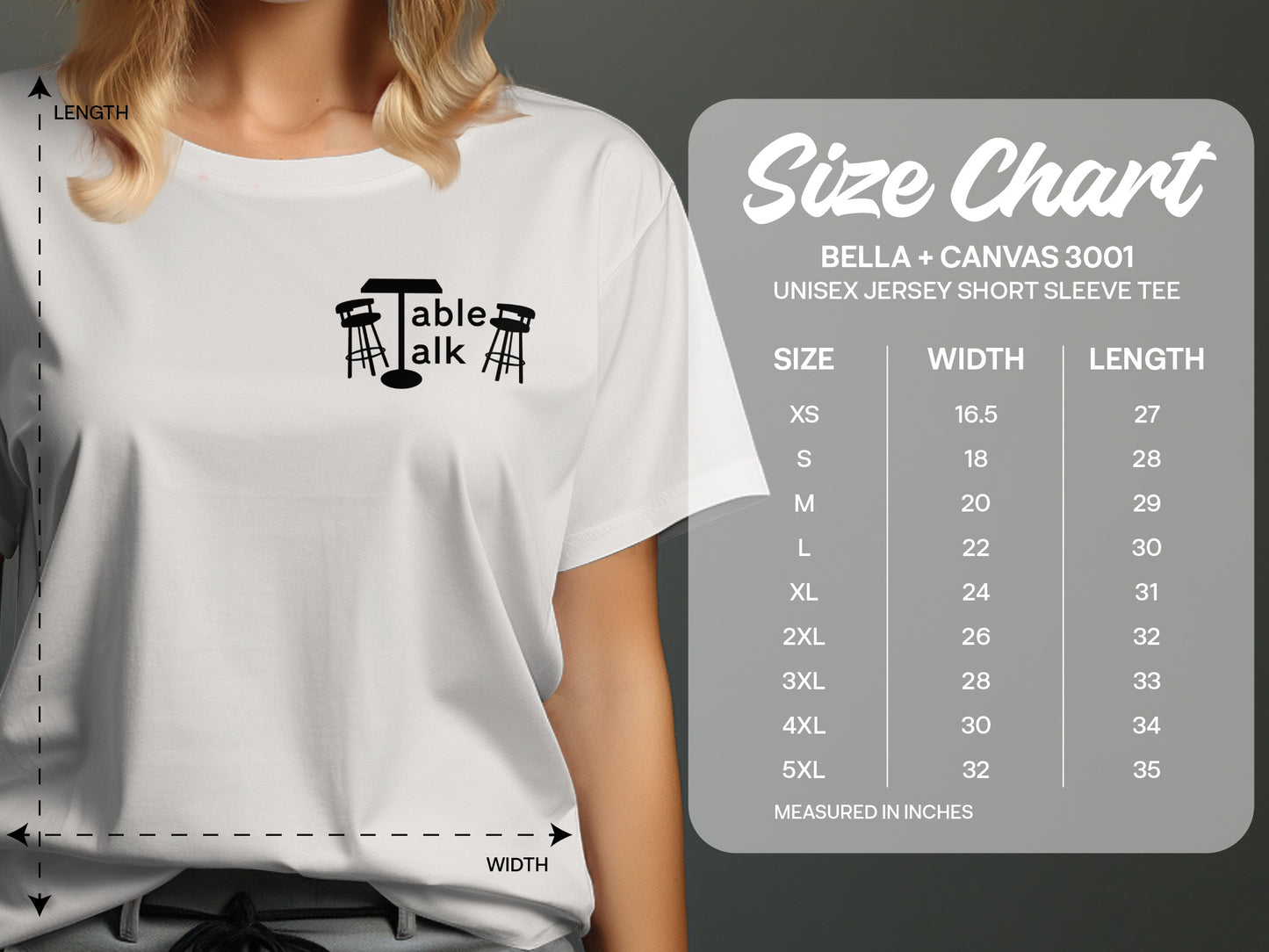 Table Talk Unisex Jersey Short Sleeve Tee Shirt