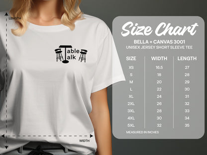 Table Talk Unisex Jersey Short Sleeve Tee Shirt