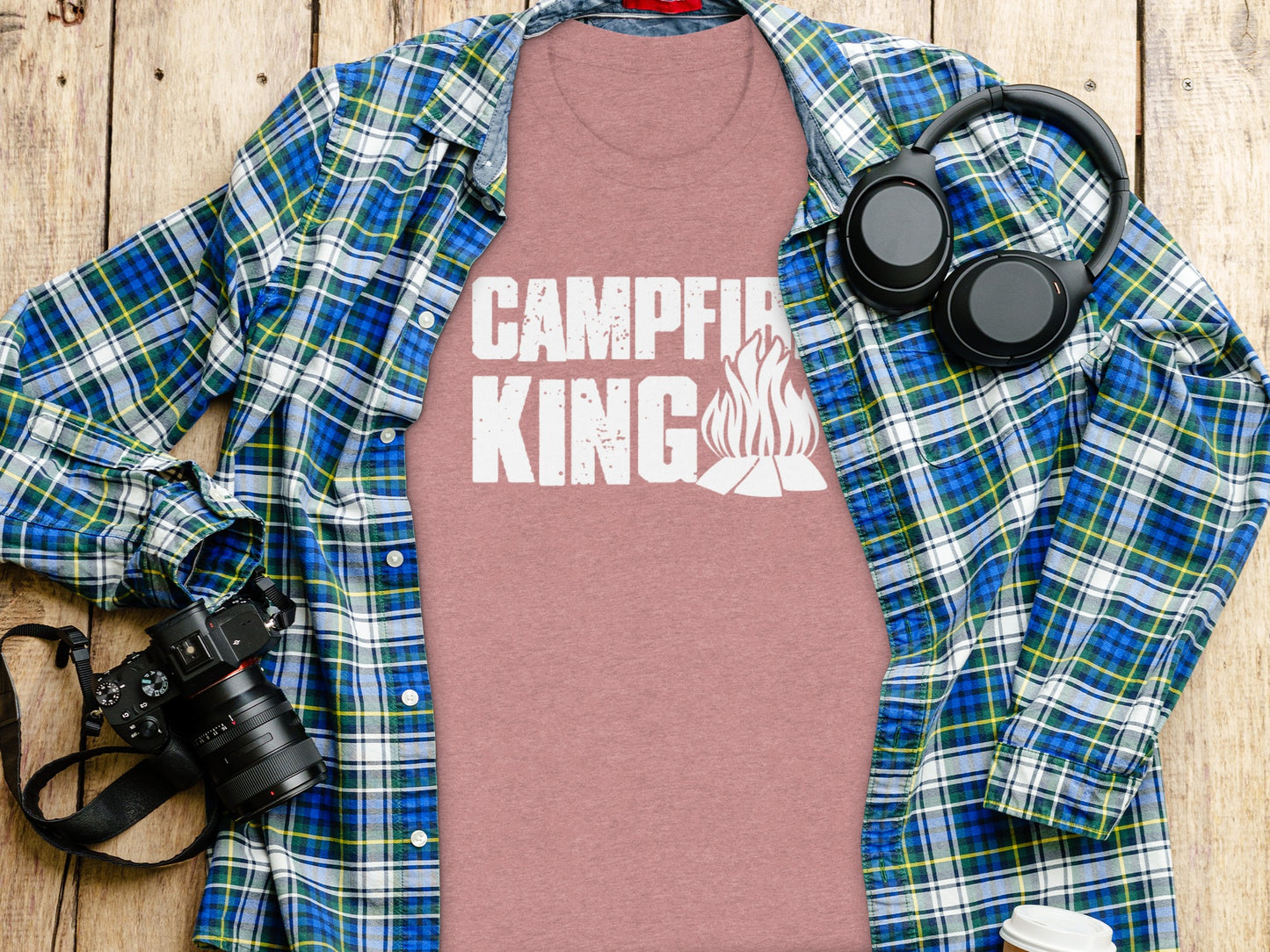 Campfire King Flames Graphic Outdoors Adventure T-Shirt T-Shirt - Outdoor & Adventure Collection - Mile Marker 16 Gear by Cloud 16 Clothing Co.